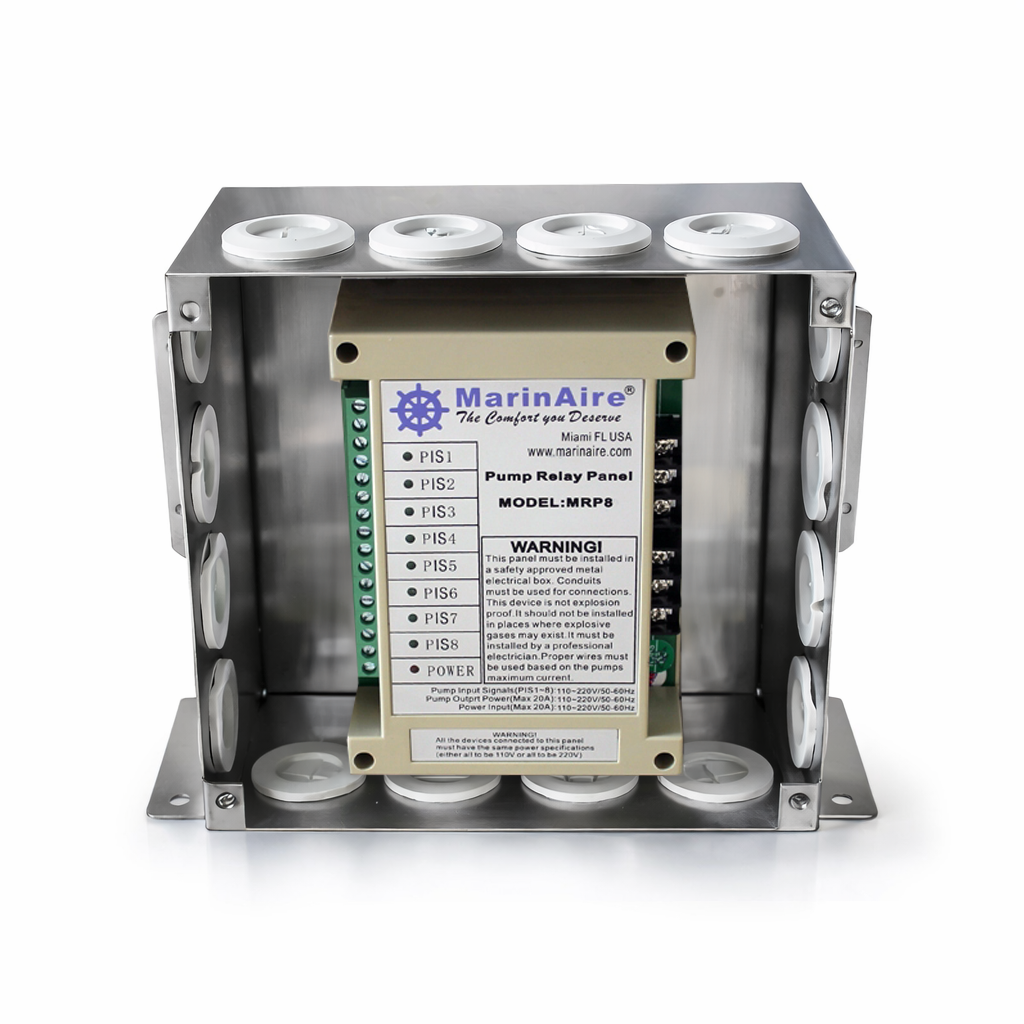 Marine Air conditioner Pump Relay Panel, 1 to 8 AC units, 110 ~230V/50-60Hz