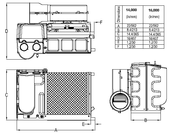 14000 Btu Marine air conditioner reverse cycle heating systems 230V AC 